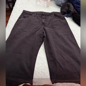 NWT Good American Women’s  Wide Leg Black Denim Pants